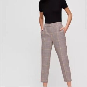 Aritzia Babaton Plaid Check Conan Pull On Crop Pant Sz 2